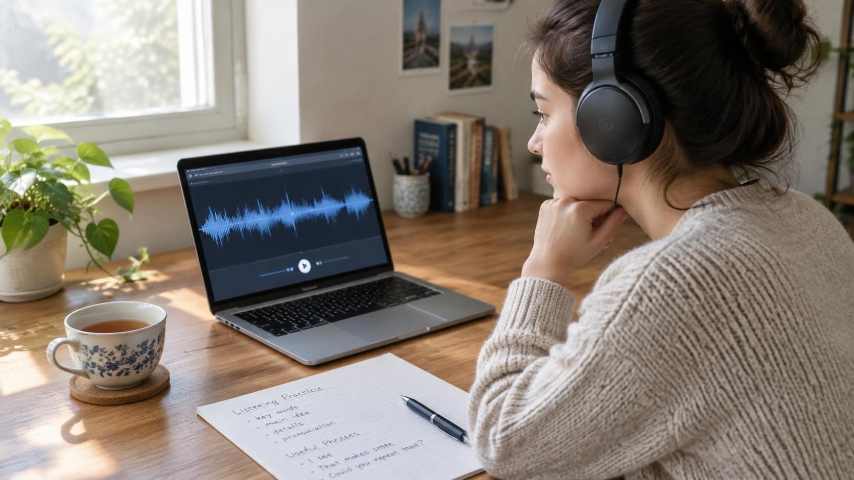 How to Shadow a Fast English Podcast: A Three-Pass B1 Workout